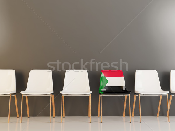 Sedia bandiera Sudan fila bianco sedie Foto d'archivio © MikhailMishchenko