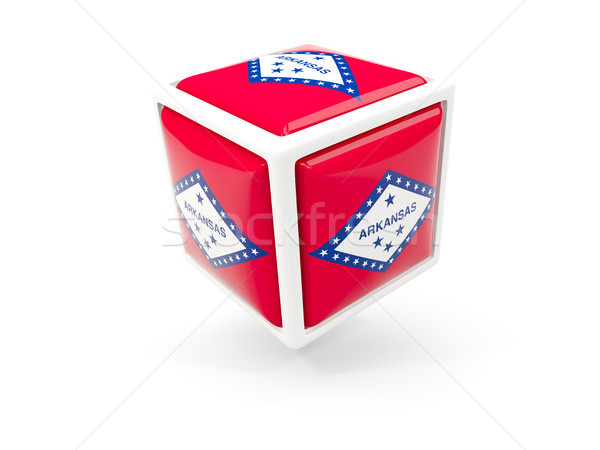 Foto stock: Arkansas · bandera · cubo · icono · Estados · Unidos · local