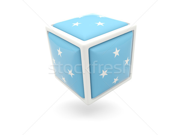 флаг Микронезия куб икона изолированный белый Сток-фото © MikhailMishchenko