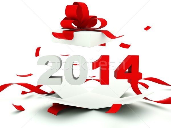 2014 nouvelle année signe à l'intérieur présents isolé [[stock_photo]] © MikhailMishchenko