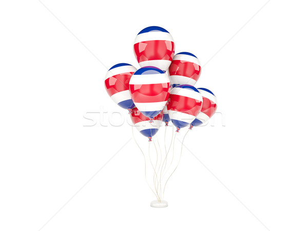 Voador balões bandeira Costa Rica isolado branco Foto stock © MikhailMishchenko