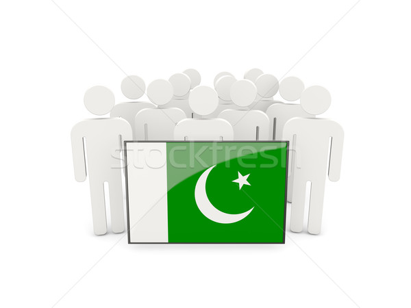 люди флаг Пакистан изолированный белый толпа Сток-фото © MikhailMishchenko