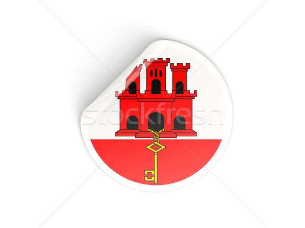 Round sticker with flag of gibraltar Stock photo © MikhailMishchenko