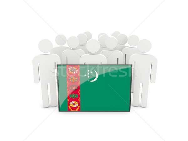 Personas bandera Turkmenistán aislado blanco multitud Foto stock © MikhailMishchenko