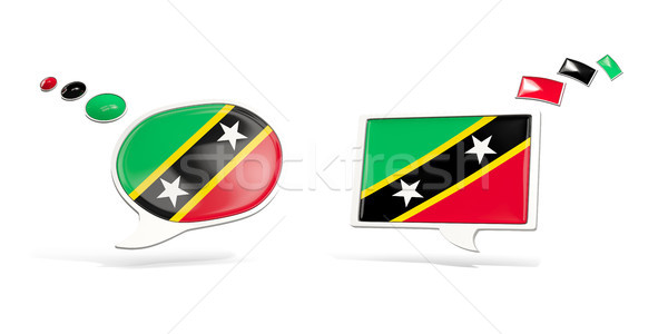Two chat icons with flag of saint kitts and nevis Stock photo © MikhailMishchenko