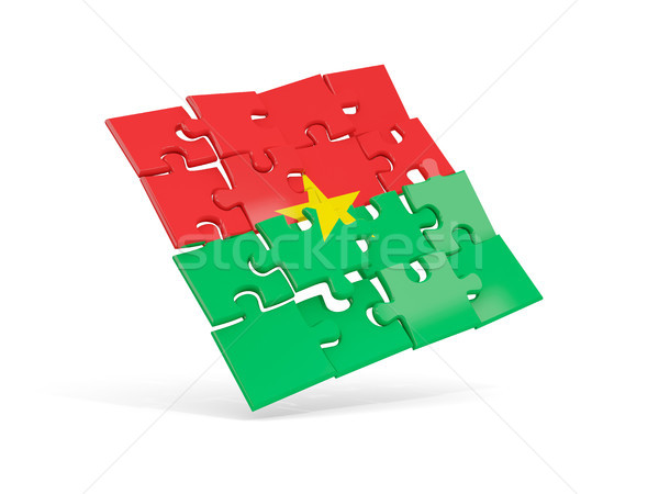 Puzzle flag of burkina faso isolated on white Stock photo © MikhailMishchenko