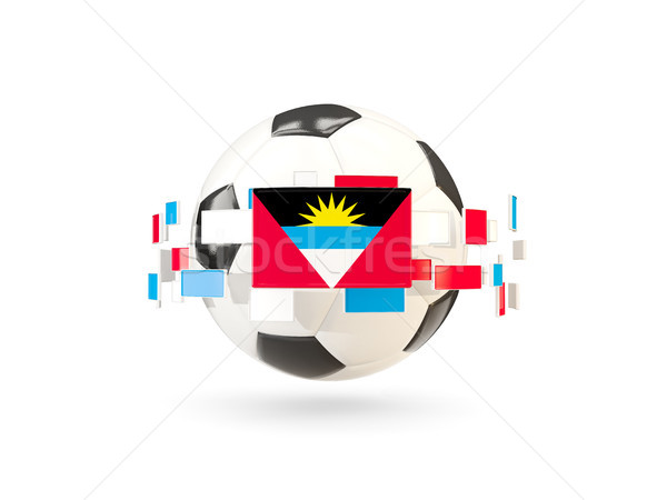 Soccer ball with line of flags. Flag of antigua and barbuda Stock photo © MikhailMishchenko