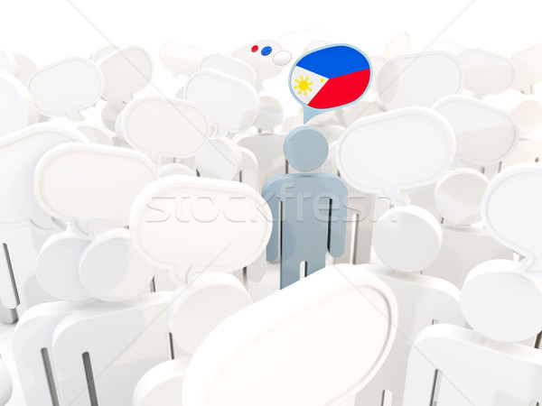 Hombre bandera Filipinas multitud 3d signo Foto stock © MikhailMishchenko