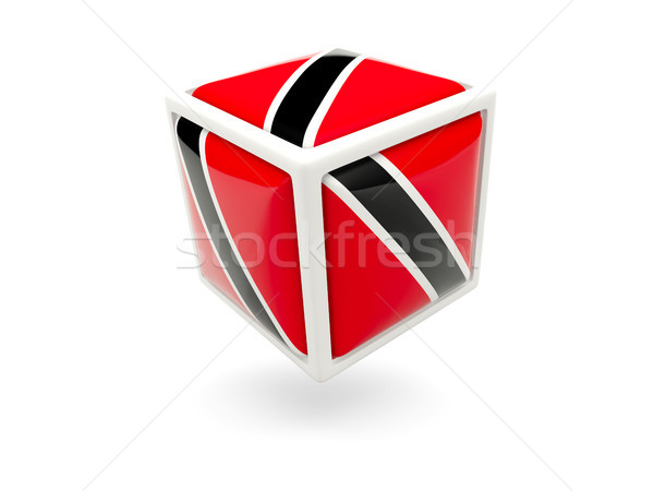 Stockfoto: Vlag · kubus · icon · geïsoleerd · witte · reizen