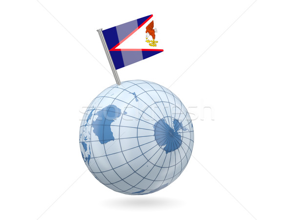 Wereldbol vlag Amerikaans Samoa Blauw geïsoleerd witte Stockfoto © MikhailMishchenko