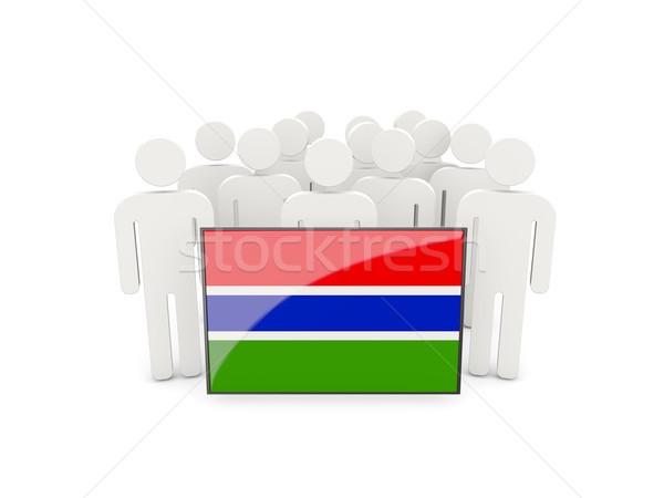 Mensen vlag Gambia geïsoleerd witte menigte Stockfoto © MikhailMishchenko
