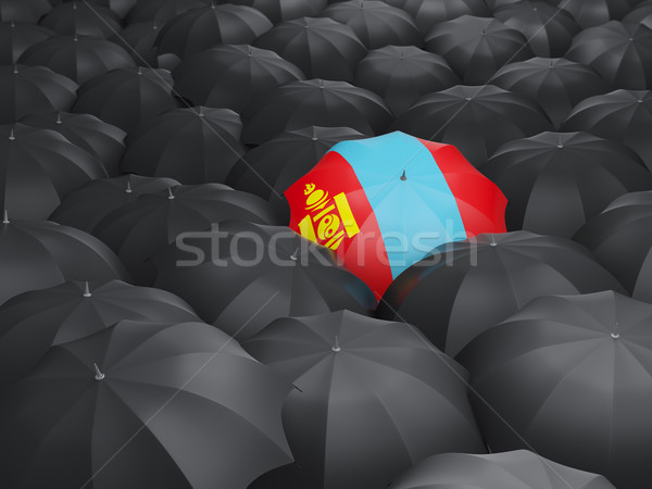 Ombrello bandiera Mongolia nero ombrelli pioggia Foto d'archivio © MikhailMishchenko