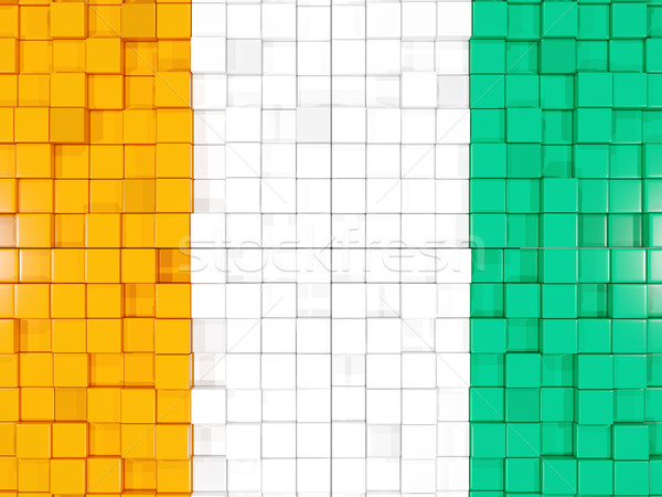 Background with square parts. Flag of cote d Ivoire. 3D illustra Stock photo © MikhailMishchenko
