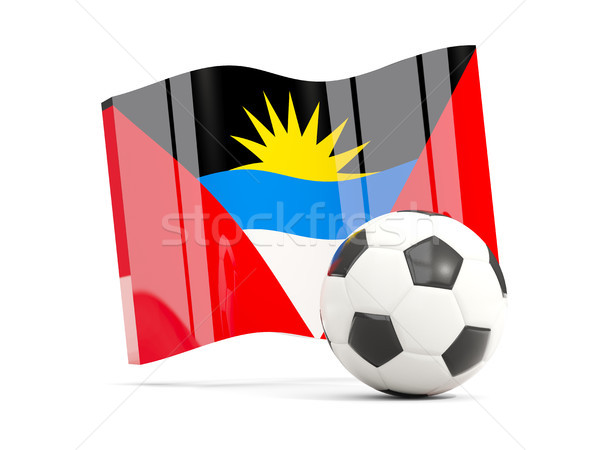 Football with waving flag of antigua and barbuda isolated on whi Stock photo © MikhailMishchenko