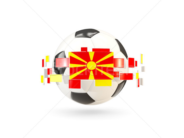 футбольным мячом линия флагами флаг Македонии Сток-фото © MikhailMishchenko