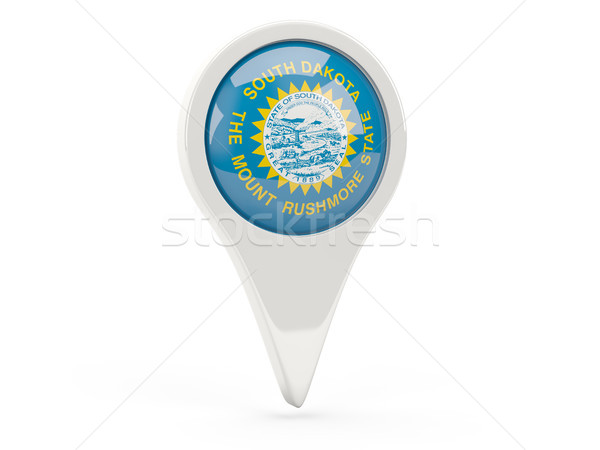 Round flag pin with flag of south dakota. United states local fl Stock photo © MikhailMishchenko