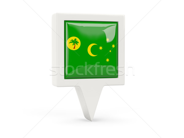 Square flag icon of cocos islands Stock photo © MikhailMishchenko
