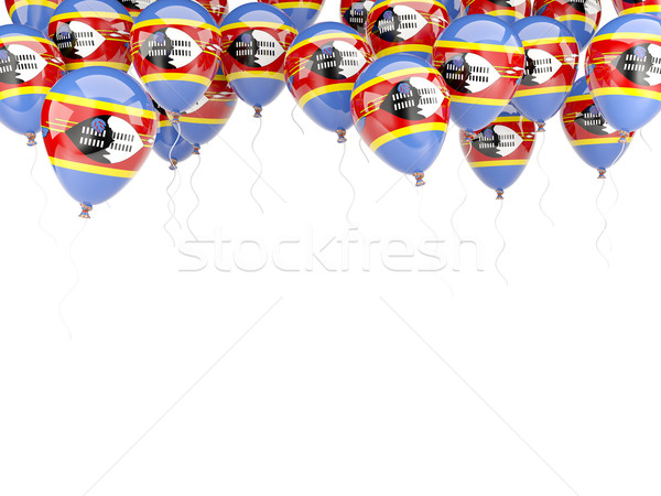 Foto stock: Balão · quadro · bandeira · Suazilândia · isolado · branco