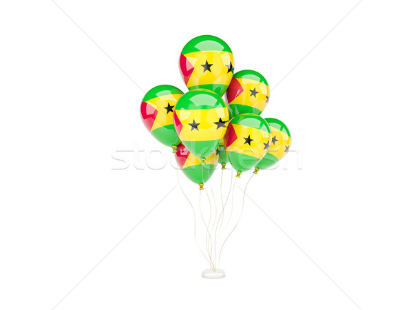 Flying balloons with flag of sao tome and principe Stock photo © MikhailMishchenko