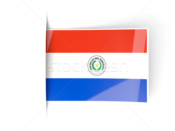 Tér címke zászló Paraguay izolált fehér Stock fotó © MikhailMishchenko