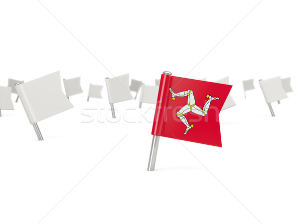 Stock photo: Square pin with flag of isle of man