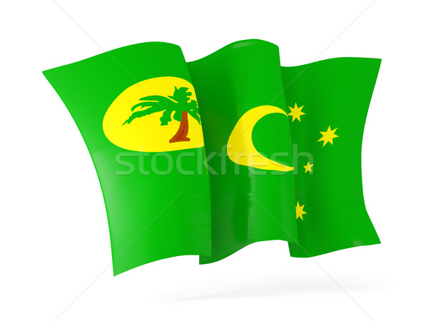 Waving flag of cocos islands. 3D illustration Stock photo © MikhailMishchenko