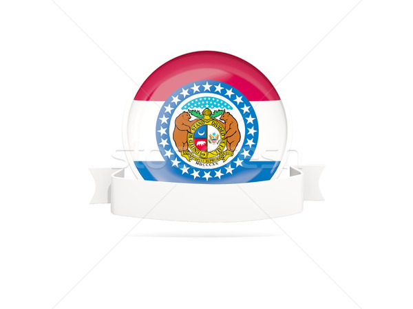 Vlag banner icon geïsoleerd witte 3d illustration Stockfoto © MikhailMishchenko