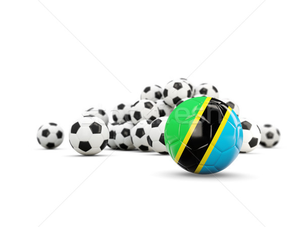 Stockfoto: Voetbal · vlag · geïsoleerd · witte · 3d · illustration · sport