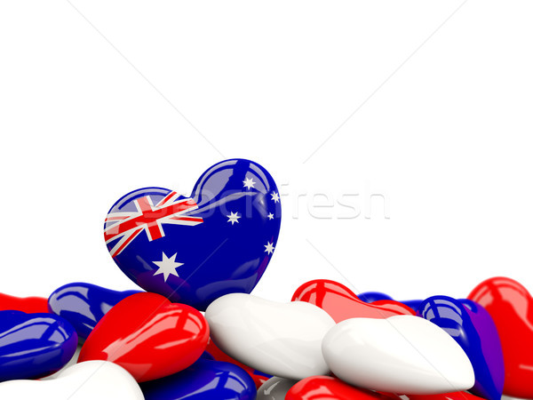 Coração bandeira Austrália topo corações isolado Foto stock © MikhailMishchenko