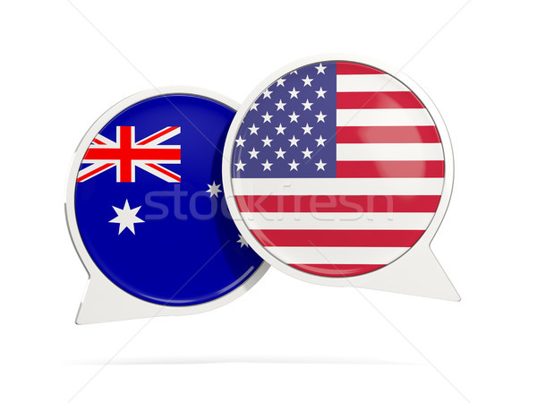 Chat bubbles of Australia and USA isolated on white Stock photo © MikhailMishchenko