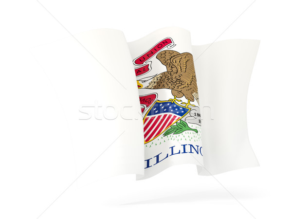 illinois state flag waving icon close up. United states local fl Stock photo © MikhailMishchenko