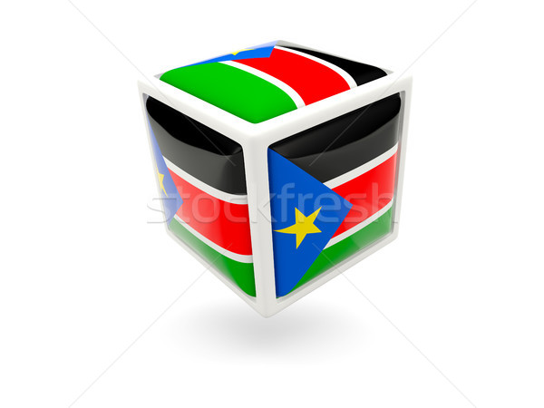 Bandiera meridionale Sudan cubo icona isolato Foto d'archivio © MikhailMishchenko