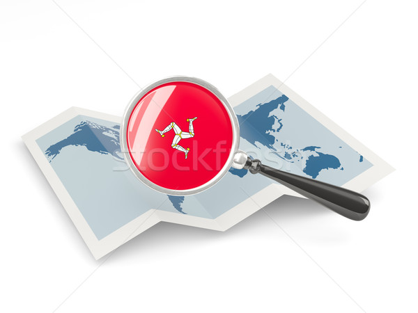 Magnified flag of isle of man with map Stock photo © MikhailMishchenko