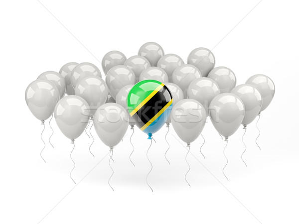 Stock photo: Air balloons with flag of tanzania