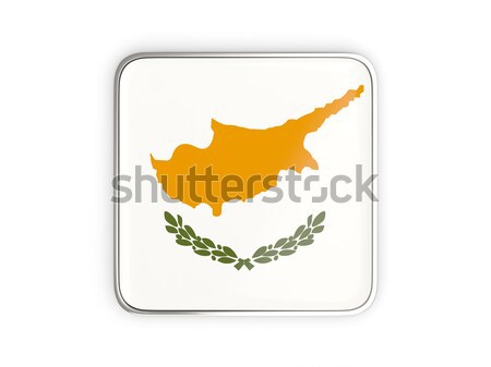 Foto stock: Bandeira · etiqueta · Chipre · isolado · branco · assinar