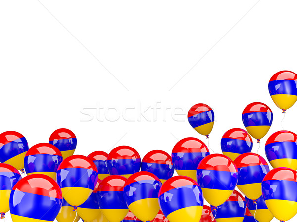 Flying balloons with flag of armenia Stock photo © MikhailMishchenko