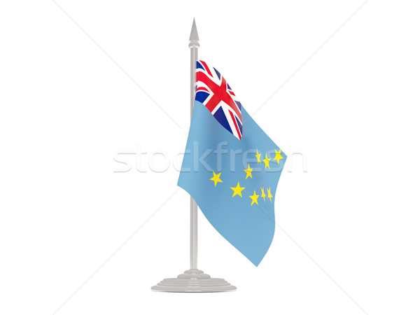 Vlag Tuvalu vlaggestok 3d render geïsoleerd witte Stockfoto © MikhailMishchenko