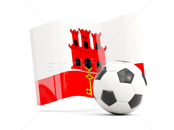 Football with waving flag of gibraltar isolated on white Stock photo © MikhailMishchenko
