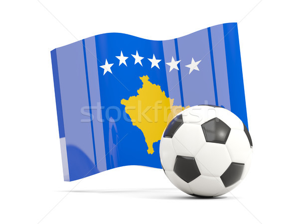 Foto stock: Futebol · bandeira · isolado · branco · ilustração · 3d
