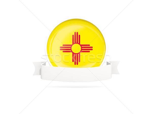 Flag of new mexico with banner, US state round icon Stock photo © MikhailMishchenko