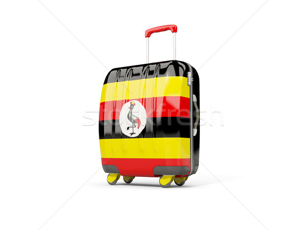 Luggage with flag of uganda. Suitcase isolated on white Stock photo © MikhailMishchenko
