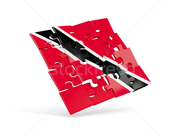 Puzzle flag of trinidad and tobago isolated on white Stock photo © MikhailMishchenko