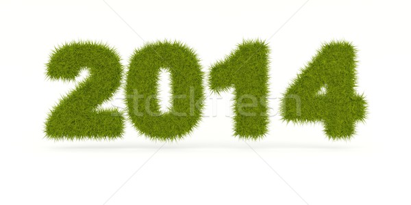 Vert 2014 nouvelle année signe isolé blanche [[stock_photo]] © MikhailMishchenko