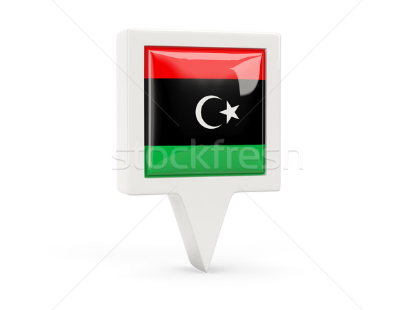 Placu banderą ikona Libia odizolowany biały Zdjęcia stock © MikhailMishchenko
