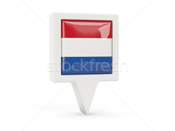 Stock photo: Square flag icon of netherlands