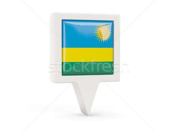 Placu banderą ikona Rwanda odizolowany biały Zdjęcia stock © MikhailMishchenko