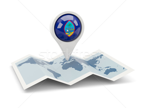 Pin флаг Гуам карта путешествия белый Сток-фото © MikhailMishchenko