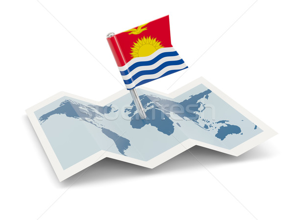 Mapa bandeira Kiribati isolado branco Foto stock © MikhailMishchenko