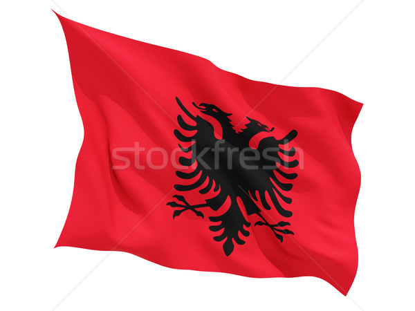 Bandeira Albânia isolado branco Foto stock © MikhailMishchenko