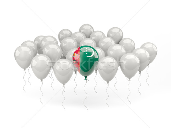 Hava balonlar bayrak Türkmenistan yalıtılmış beyaz Stok fotoğraf © MikhailMishchenko